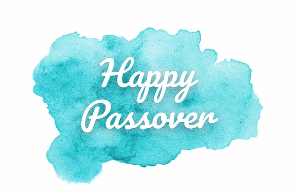 Abstract watercolor background image with a liquid splatter of aquarelle paint. Light blue tones. Happy Passover — Stock Photo, Image