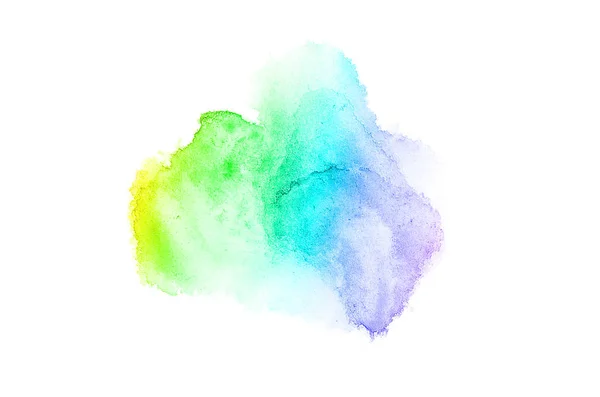 Absztrakt akvarell háttérkép egy folyékony fröccs a Aquarelle festék, elszigetelt fehér. Szivárvány hangok — Stock Fotó