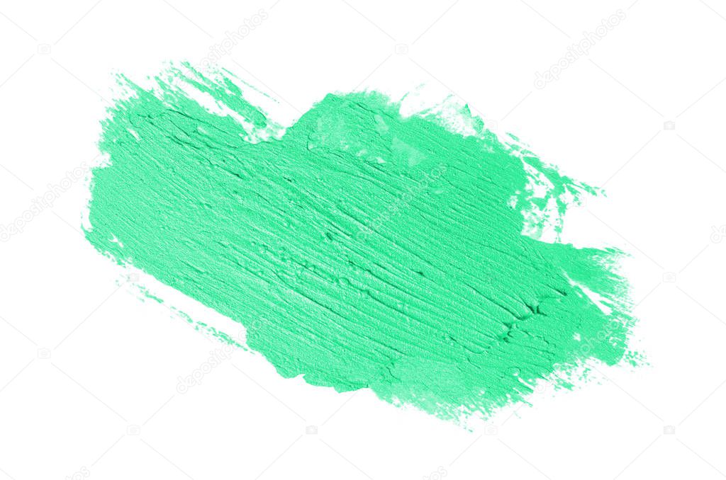 Smear and texture of lipstick or acrylic paint isolated on white