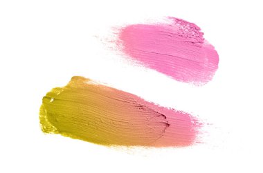 Smear ve ruj veya akrilik boya beyaz izole doku