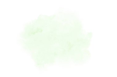 Beyaz üzerine izole edilmiş, sıvı bir kova boyası ile soyut suluboya arka plan görüntüsü. Yeşil tonları