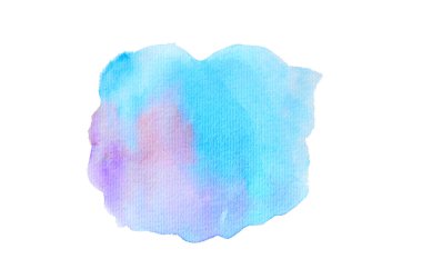 Beyaz üzerine izole edilmiş, sıvı bir kova boyası ile soyut suluboya arka plan görüntüsü. Soğuk tonları