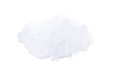 Beyaz üzerine izole edilmiş, sıvı bir kova boyası ile soyut suluboya arka plan görüntüsü. Koyu mavi tonları