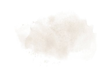 Beyaz üzerine izole edilmiş, sıvı bir kova boyası ile soyut suluboya arka plan görüntüsü. Kahverengi tonları