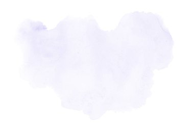 Beyaz üzerine izole edilmiş, sıvı bir kova boyası ile soyut suluboya arka plan görüntüsü. Menekşe tonları