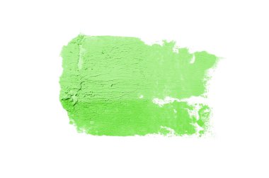 Smear ve ruj veya akrilik boya beyaz arka plan üzerinde izole doku. Yeşil renk