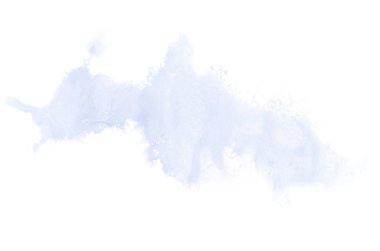 Beyaz üzerine izole edilmiş, sıvı bir kova boyası ile soyut suluboya arka plan görüntüsü. Mavi tonları