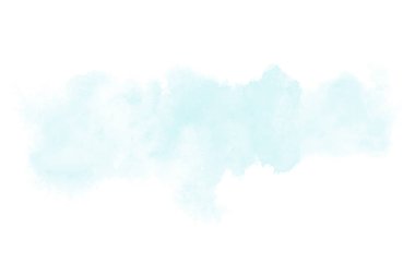 Beyaz üzerine izole edilmiş, sıvı bir kova boyası ile soyut suluboya arka plan görüntüsü. Açık mavi tonları