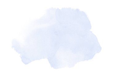 Beyaz üzerine izole edilmiş, sıvı bir kova boyası ile soyut suluboya arka plan görüntüsü. Mavi tonları