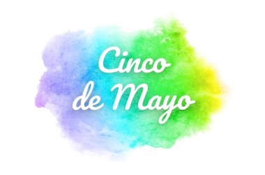 Abstract watercolor background image with a liquid splatter of aquarelle paint. Rainbow tones. Cinco de mayo