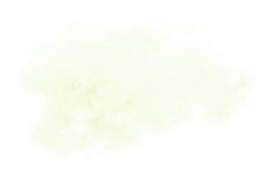 Beyaz üzerine izole edilmiş, sıvı bir kova boyası ile soyut suluboya arka plan görüntüsü. Yeşil tonları