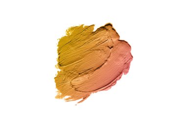 Smear ve ruj veya akrilik boya beyaz izole doku