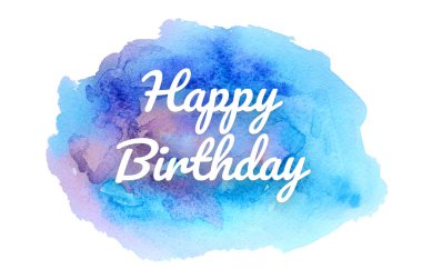 Kova boyası sıvı bir sıçrama ile soyut suluboya arka plan görüntüsü. Soğuk tonları. Doğum günün kutlu olsun