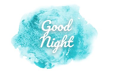 Abstract watercolor background image with a liquid splatter of aquarelle paint. Light blue tones. Good night