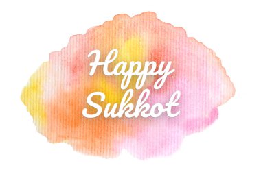 Kova boyası sıvı bir sıçrama ile soyut suluboya arka plan görüntüsü. Sıcak tonları. Mutlu Sukkot