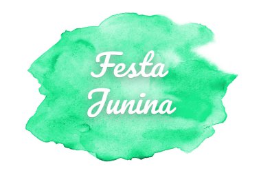 Kova boyası sıvı bir sıçrama ile soyut suluboya arka plan görüntüsü. Turkuaz tonları. Festa Junina