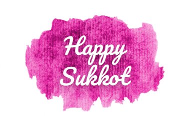 Kova boyası sıvı bir sıçrama ile soyut suluboya arka plan görüntüsü. Pembe tonları. Mutlu Sukkot