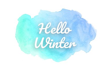 Kova boyası sıvı bir sıçrama ile soyut suluboya arka plan görüntüsü. Mavi ve turkuaz pastel tonları. Merhaba kış