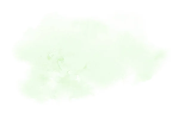 Αφηρημένη εικόνα φόντου υδατογραφίσματος με υγρή διασπορά χρώματος Aquarelle, απομονωμένη σε λευκό. Πράσινοι τόνοι — Φωτογραφία Αρχείου