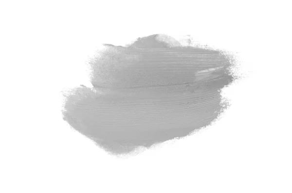 Smear and texture of lipstick or acrylic paint isolated on white background. Gray color — Stock Photo, Image