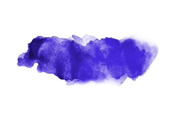 Imagen de fondo de acuarela abstracta con una salpicadura líquida de pintura acuarela, aislada en blanco. Tonos violetas — Foto de Stock