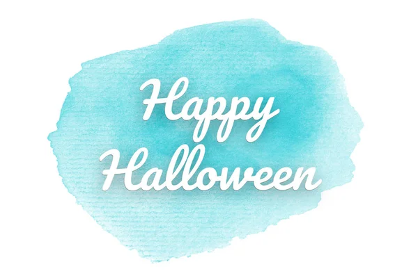 Abstraktes Aquarell-Hintergrundbild mit einem flüssigen Spritzer Aquarellfarbe. hellblaue Töne. fröhliches Halloween — Stockfoto