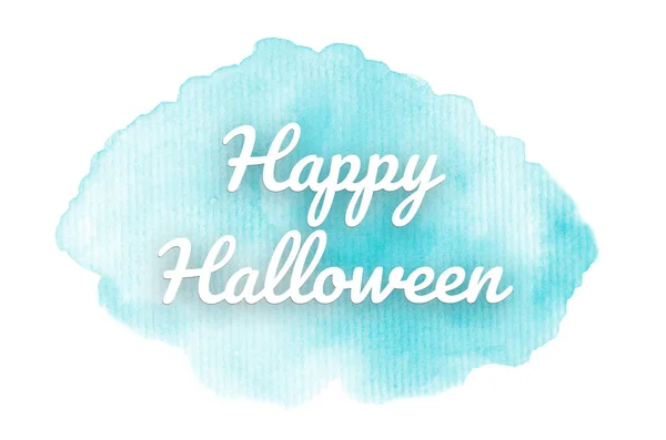 Abstraktes Aquarell-Hintergrundbild mit einem flüssigen Spritzer Aquarellfarbe. hellblaue Töne. fröhliches Halloween — Stockfoto