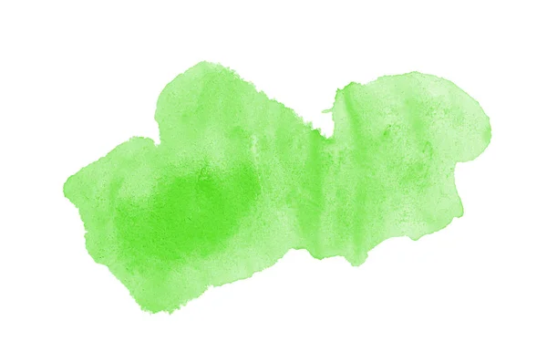 Imagem de fundo aquarela abstrata com um respingo líquido de tinta aquarelle, isolado em branco. Tons verdes — Fotografia de Stock