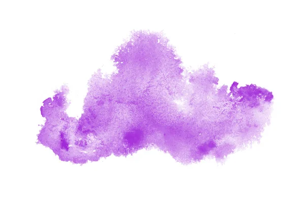 Image abstraite de fond aquarelle avec une éclaboussure liquide de peinture aquarelle, isolée sur blanc. Tons violets — Photo