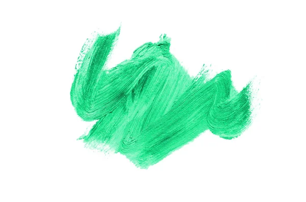 涂片和纹理的口红或丙烯酸油漆隔离在白色背景上。绿松石色 — 图库照片