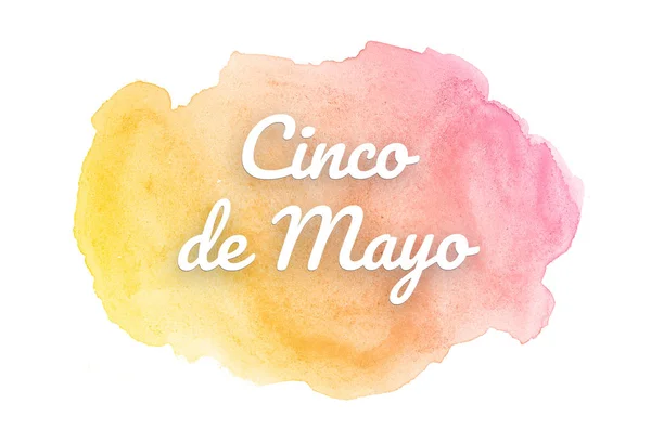 Abstrakt akvarell bakgrundsbild med en flytande splatter av akvarellfärg. Rosa och gula toner. Cinco de Mayo — Stockfoto