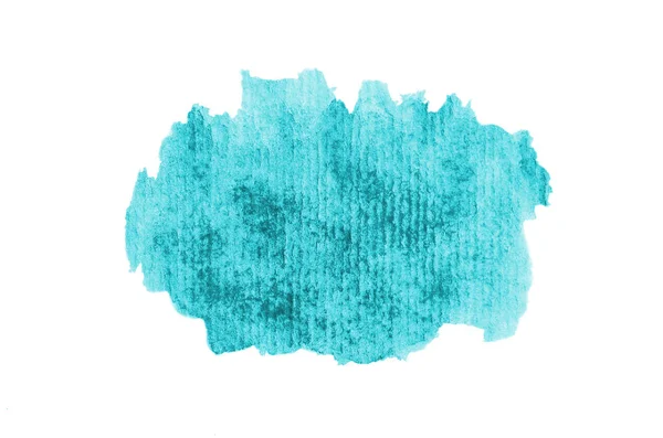 Imagen de fondo de acuarela abstracta con una salpicadura líquida de pintura acuarela, aislada en blanco. Tonos azules claros —  Fotos de Stock