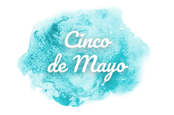 Abstrakt akvarell bakgrundsbild med en flytande splatter av akvarellfärg. Ljusblå toner. Cinco de Mayo — Stockfoto