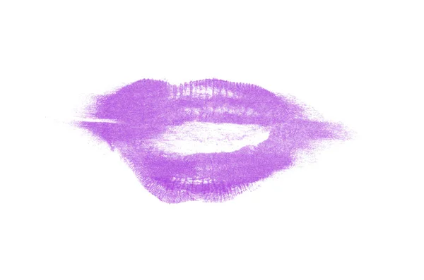 흰색 배경에 립스틱 키스 마크. 아름다운 입술 고립. — 스톡 사진
