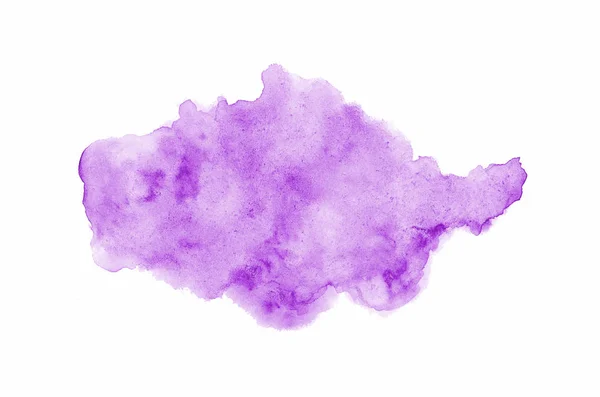 Imagen de fondo de acuarela abstracta con una salpicadura líquida de pintura acuarela, aislada en blanco. Tonos morados —  Fotos de Stock
