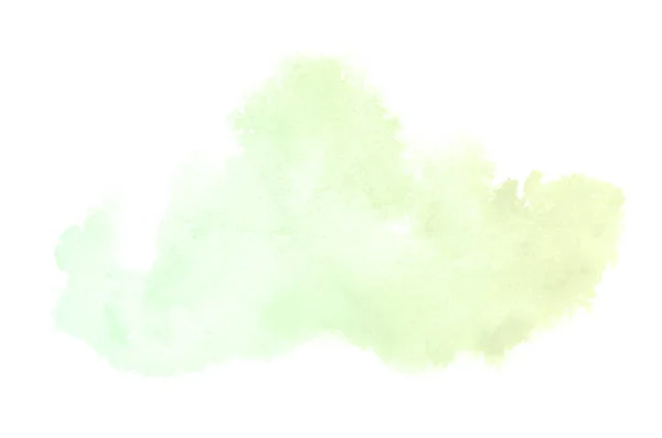 Abstract aquarel achtergrondafbeelding met een vloeibare Splatter van Aquarelle verf, geïsoleerd op wit. Groene en gele pasteltinten — Stockfoto