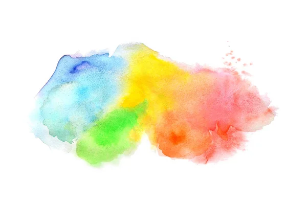 Abstraktes Aquarell-Hintergrundbild mit einem flüssigen Spritzer Aquarellfarbe, isoliert auf Weiß. Federtöne — Stockfoto