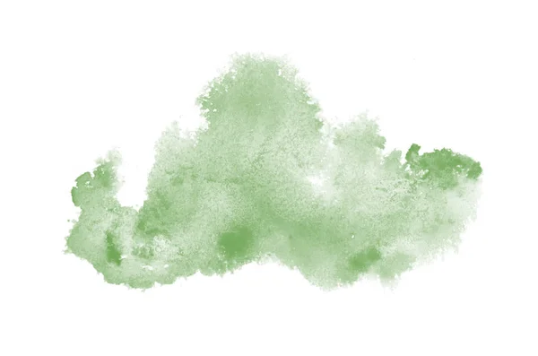 Abstract aquarel achtergrondafbeelding met een vloeibare Splatter van Aquarelle verf, geïsoleerd op wit. Donker groene tinten — Stockfoto