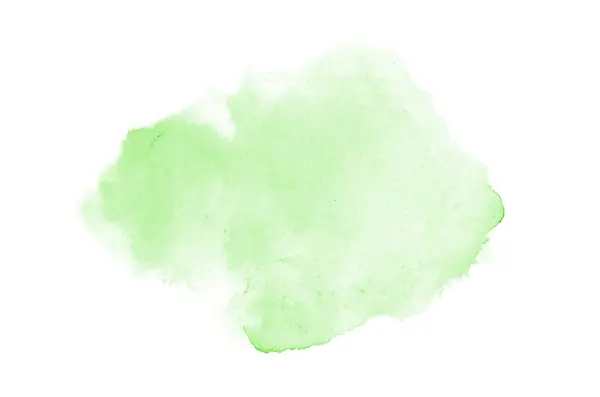 Imagem de fundo aquarela abstrata com um respingo líquido de tinta aquarelle, isolado em branco. Tons verdes — Fotografia de Stock