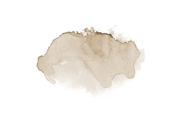 Abstract watercolor background image with a liquid splatter of aquarelle paint, isolated on white. Brown tones — Stock Photo, Image