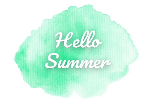 Abstrakt akvarell bakgrundsbild med en flytande splatter av akvarellfärg. Turkosa toner. Hello Summer — Stockfoto