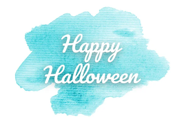 Abstraktes Aquarell-Hintergrundbild mit einem flüssigen Spritzer Aquarellfarbe. hellblaue Töne. fröhliches Halloween — Stockfoto