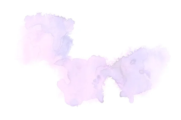 Imagem de fundo aquarela abstrata com um respingo líquido de tinta aquarelle, isolado em branco. Tons roxos — Fotografia de Stock