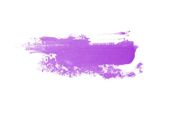 Mancha y textura de lápiz labial o pintura acrílica aislada sobre fondo blanco. Color púrpura —  Fotos de Stock
