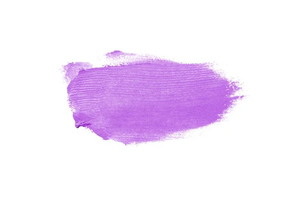 Smear and texture of lipstick or acrylic paint isolated on white background. Purple color — Stock Photo, Image