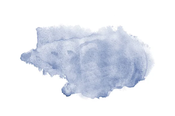 Image abstraite de fond aquarelle avec une éclaboussure liquide de peinture aquarelle, isolée sur blanc. Tons bleu foncé — Photo