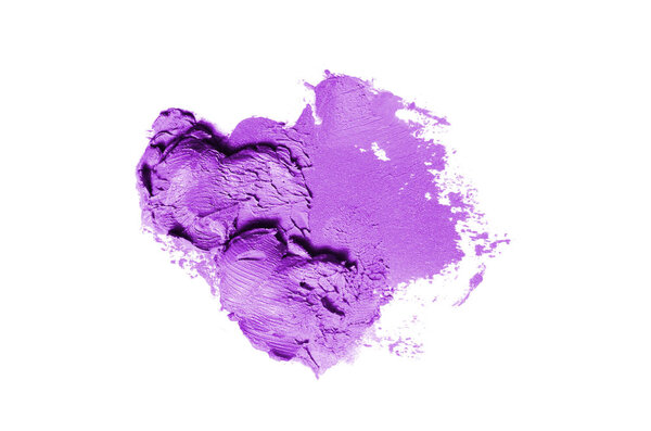 Smear and texture of lipstick or acrylic paint isolated on white