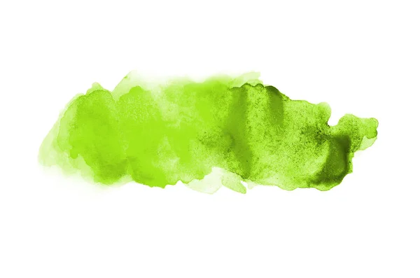 Αφηρημένη εικόνα φόντου υδατογραφίσματος με υγρή διασπορά χρώματος Aquarelle, απομονωμένη σε λευκό. Ελαφριά πράσινα χρώματα — Φωτογραφία Αρχείου
