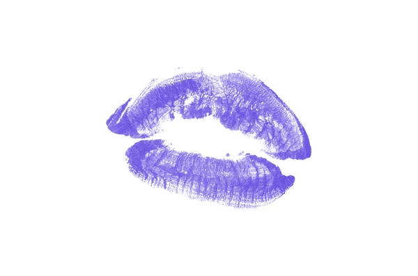 Marca de beso de lápiz labial sobre fondo blanco. Hermosos labios aislados . — Foto de Stock