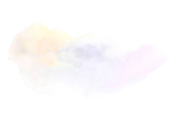 Abstraktes Aquarell-Hintergrundbild mit einem flüssigen Spritzer Aquarellfarbe, isoliert auf Weiß. rosa und gelbe Töne — Stockfoto